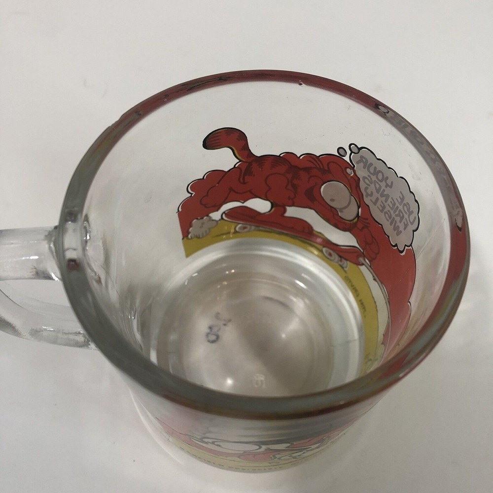 Vintage Garfield And Ode Mug, Mcdonalds, 1978, Clear Glass, Jim Davis - Picture 5 of 8